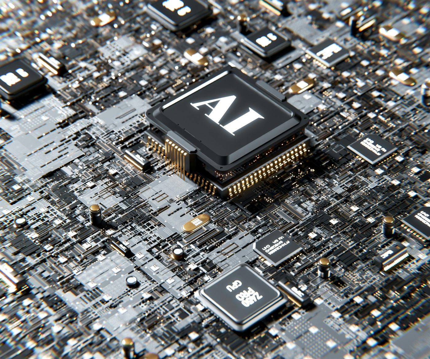 AI-chip op een printplaat