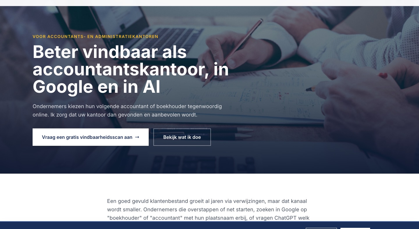 De pagina SEO voor accountants op wiggersworkflow.nl