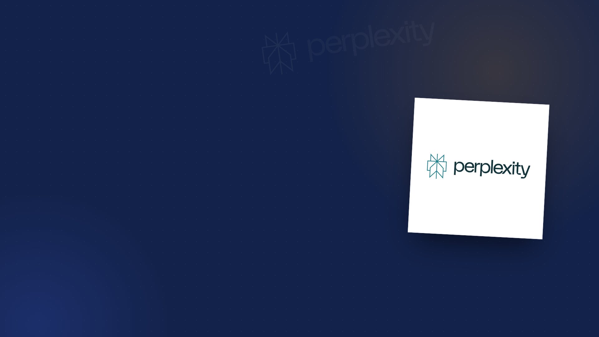 Het logo van Perplexity, de AI-zoekmachine, op een donkerblauwe achtergrond