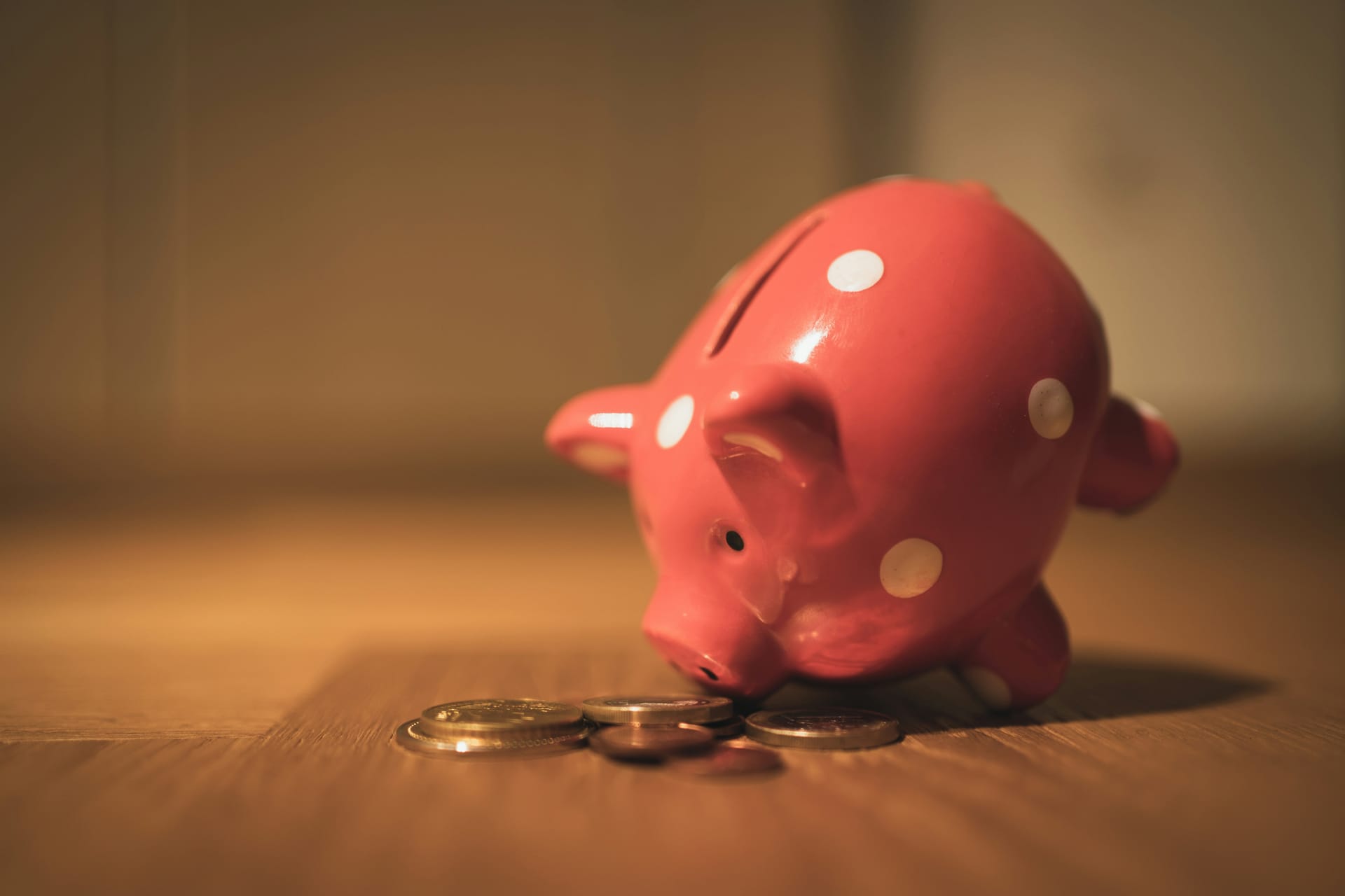 Spaarvarken met munten, symbool voor financieel advies en vermogensopbouw